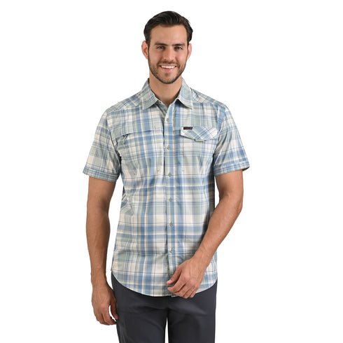 Wrangler Camisa Para Hombre En Color Azul Con Protección Uv.