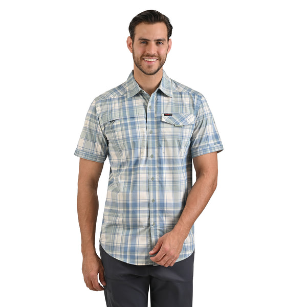 Wrangler Camisa Para Hombre En Color Azul Con Protección Uv.