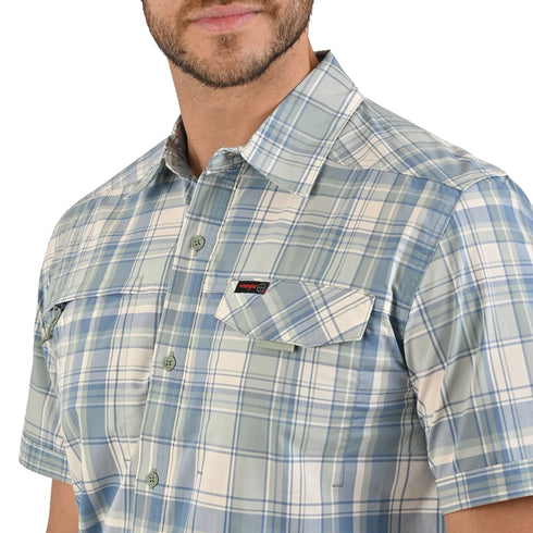 Wrangler Camisa Para Hombre En Color Azul Con Protección Uv.