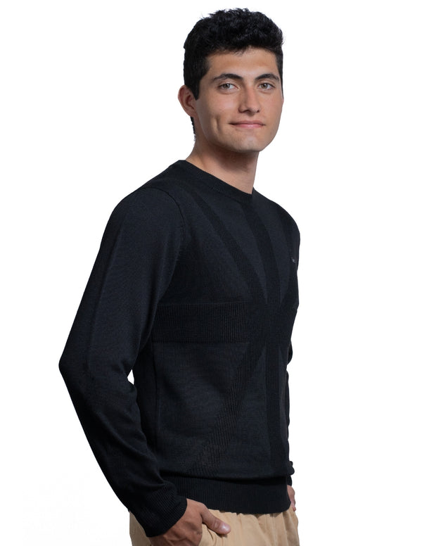 Suéter ligero para caballero en color negro, marca LEE.