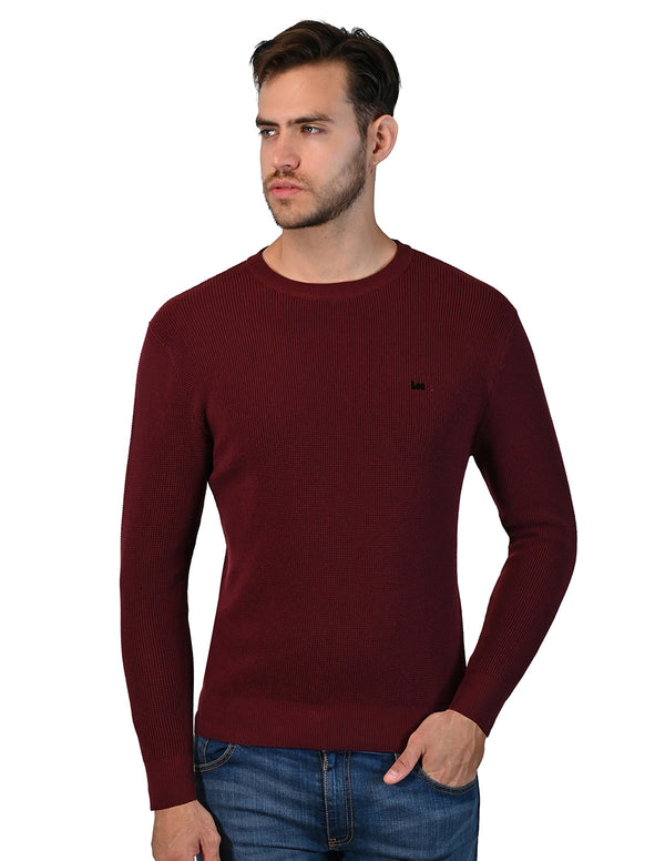 Suéter en color vino Casual Confort para Hombre, marca LEE.