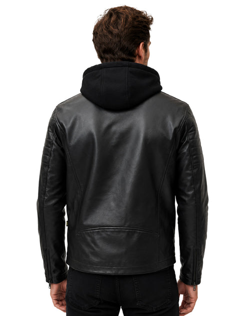 Chamarra Lee Hombre Racer con Capucha Negro