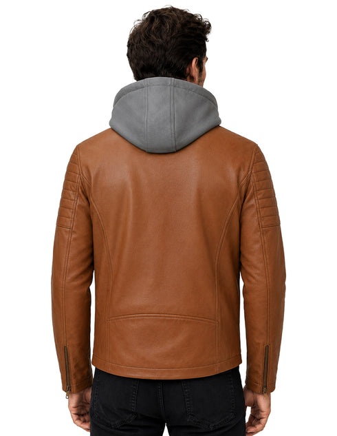 Chamarra Lee Hombre Racer con Capucha Café