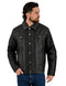 Chamarra Lee Hombre Trucker con Borrega Negro