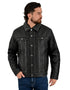 Chamarra Lee Hombre Trucker con Borrega Negro