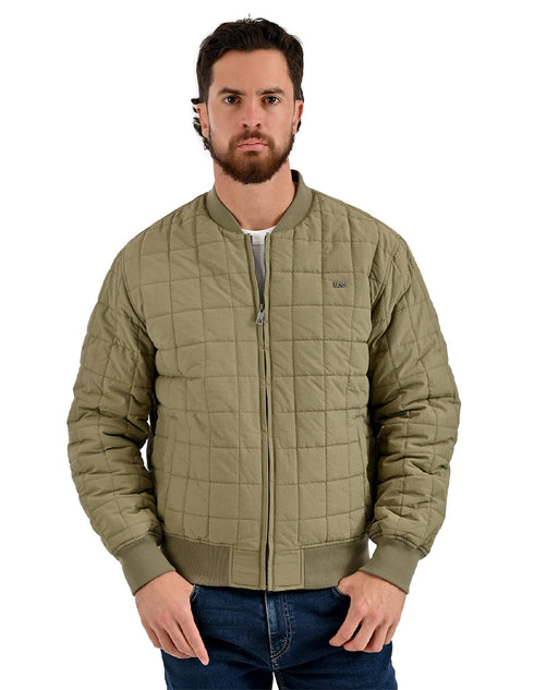 Chamarra Lee Hombre Bomber Acolchada Verde