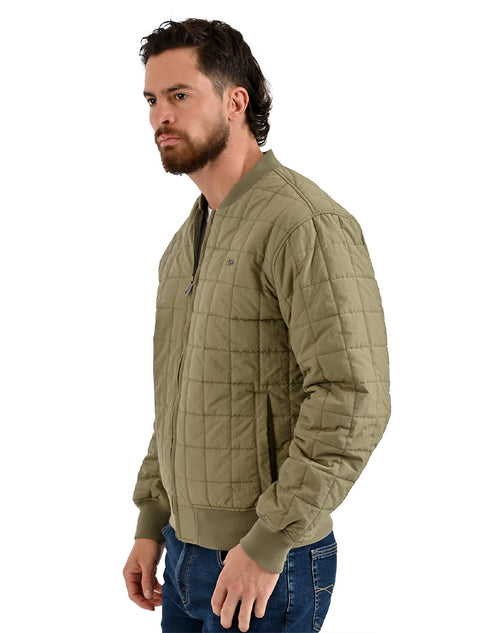 Chamarra Lee Hombre Bomber Acolchada Verde