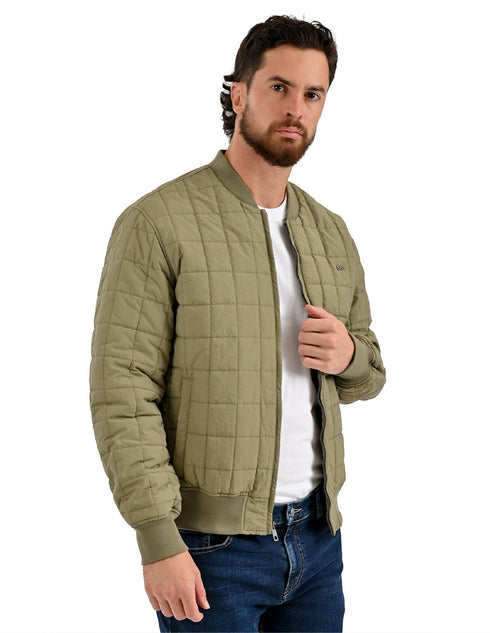Chamarra Lee Hombre Bomber Acolchada Verde