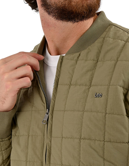 Chamarra Lee Hombre Bomber Acolchada Verde