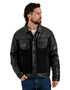 Chamarra Lee Hombre Trucker con Pana Negro