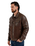 Chamarra Lee Hombre Trucker con Pana Café