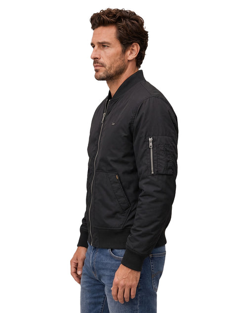 Chamarra Lee Hombre Bomber Clasica Negro