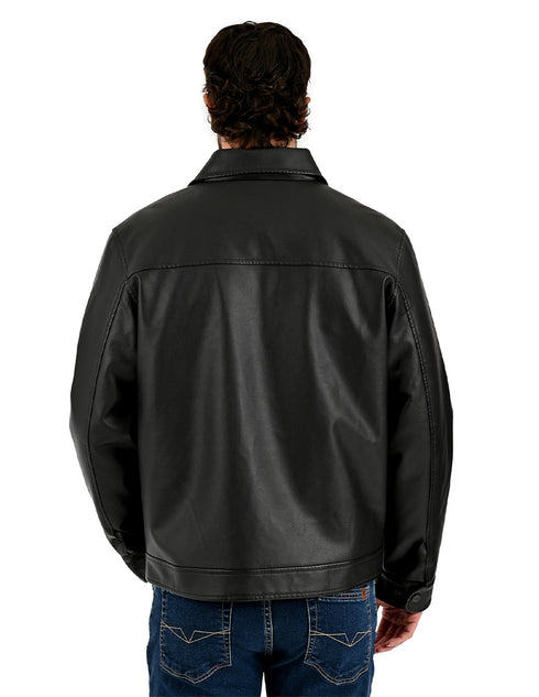 Chamarra Lee Hombre Cuello Camisero Negro