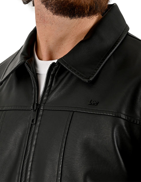 Chamarra Lee Hombre Cuello Camisero Negro