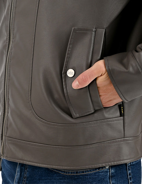 Chamarra Lee Hombre Cuello Camisero Gris
