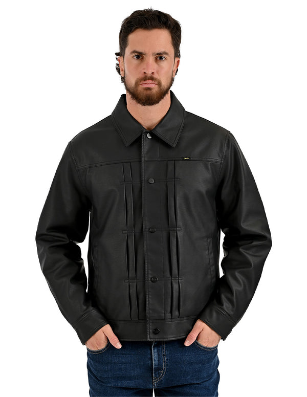 Chamarra Lee Hombre Estilo Trucker Negro