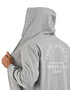 LEE sudadera hoodie gris para caballero con cierre y estampado en espalda.
