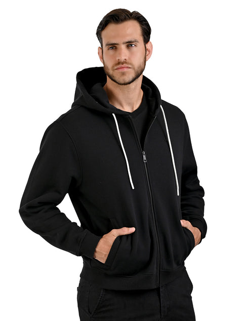 LEE sudadera hoodie negro para caballero con cierre y estampado en espalda.