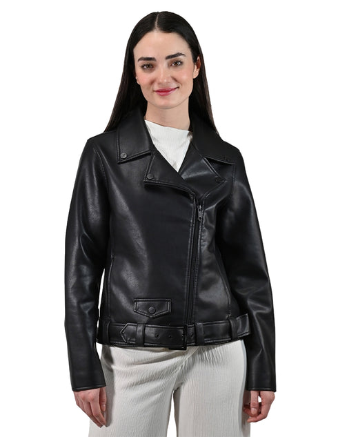 Chamarra Tipo Biker de Mujer marca Lee en Color Negro.
