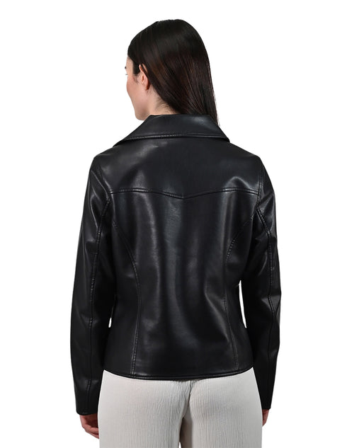 Chamarra Tipo Biker de Mujer marca Lee en Color Negro.