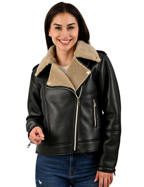 Chamarra LEE para dama estilo biker en color negro