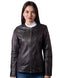 Chamarra de piel Nine West para mujer café oscuro