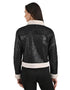 Chamarra Negra NINE WEST con borrega en cuello, puños y cadera.