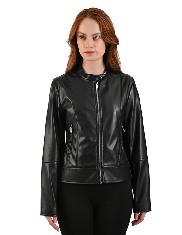 Chamarra Nine West para Mujer en tono Negro Estilo Racer