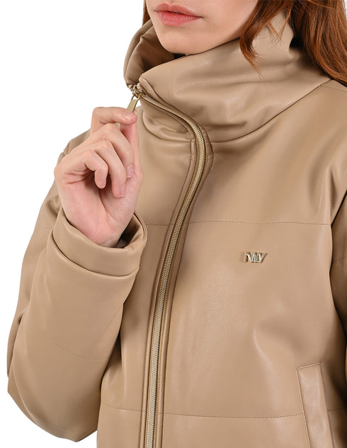 Chamarra casual Beige de mujer Nine West con cuello alto