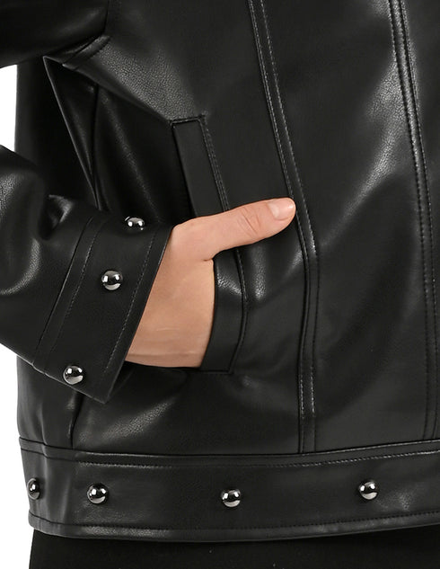 Chamarra Nine West Dama Estilo Trucker Negro