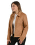 Chamarra Nine West Dama Racer Tipo Gamuza Café