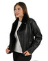 Chamarra Nine West Dama Estilo Biker Negro