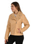 Chamarra Nine West Dama Estilo Biker Latte