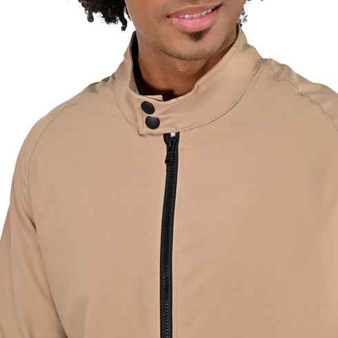 Chamarra Perry Ellis Casual con Cuello Mao en color Kakhi para Caballero.