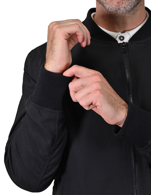 Chamarra Perry Ellis de imitación piel para hombre negra