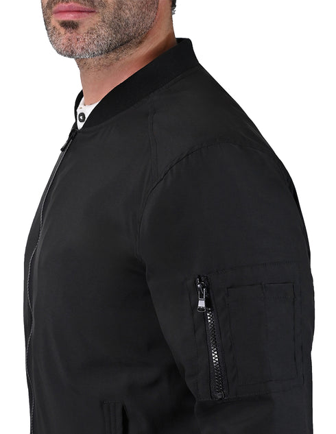 Chamarra Perry Ellis de imitación piel para hombre negra