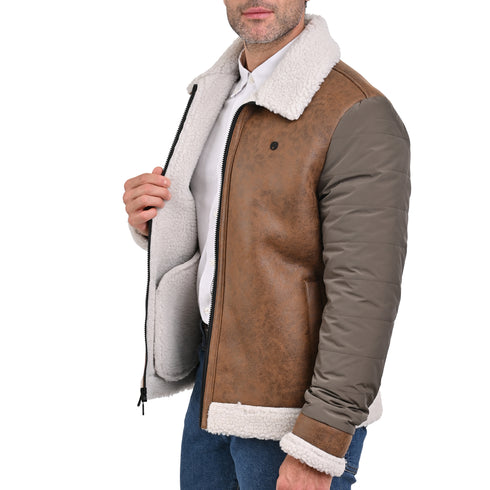 Chamarra ligera Perry Ellis para hombre café oscuro