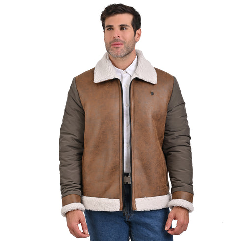 Chamarra ligera Perry Ellis para hombre café oscuro