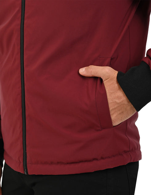 Chamarra PORTFOLIO para caballero doble vista en tono vino.