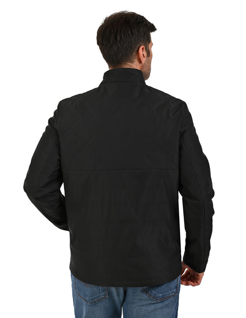 Chamarra color negro PORTFOLIO para caballero estilo puffer.