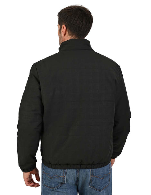 Chamarra Negra PORTFOLIO Hombre Casual Acolchada con Cierre.
