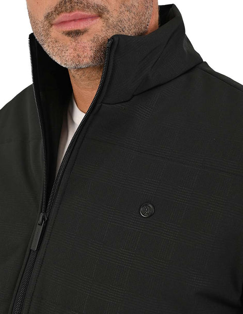 Chamarra Negra PORTFOLIO Hombre Casual Acolchada con Cierre.