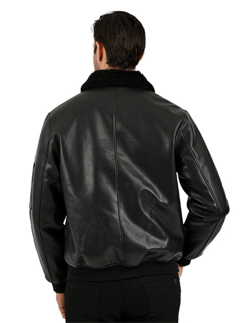 Chamarra Perry Ellis Portfolio Tipo Aviador Negro