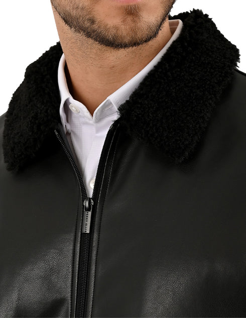 Chamarra Perry Ellis Portfolio Tipo Aviador Negro