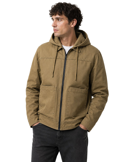 Chamarra Perry Ellis Portfolio con Capucha Caqui