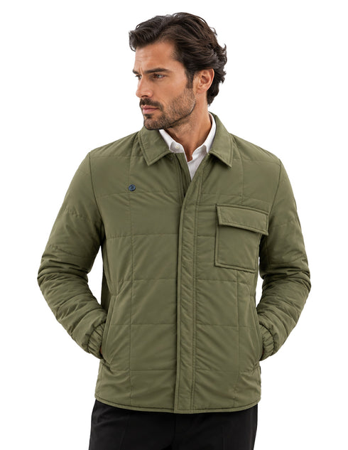 Chamarra Perry Ellis Portfolio Acolchada Verde Olovo