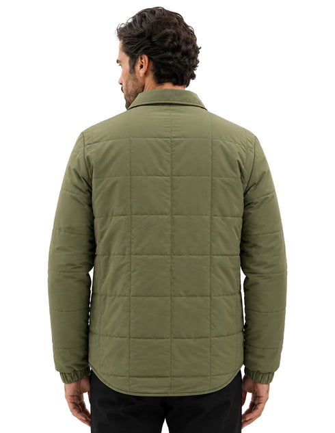 Chamarra Perry Ellis Portfolio Acolchada Verde Olovo