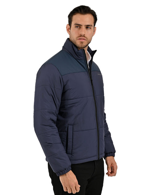 Chamarra Perry Ellis Portfolio Puffer Azul Marino