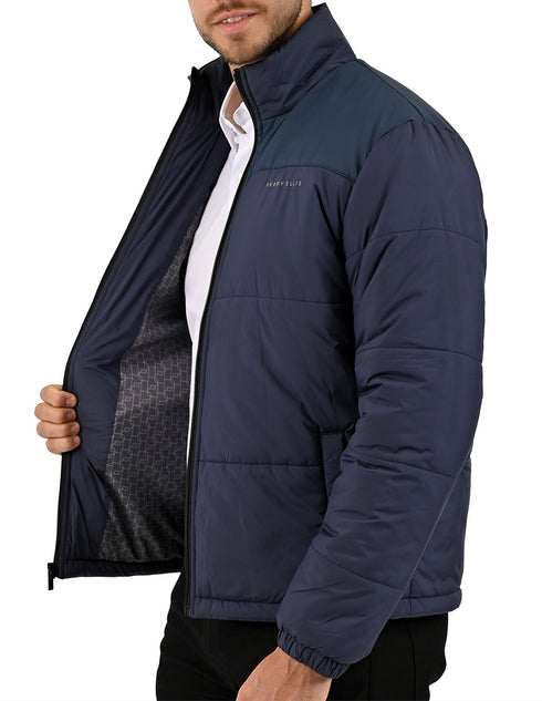 Chamarra Perry Ellis Portfolio Puffer Azul Marino