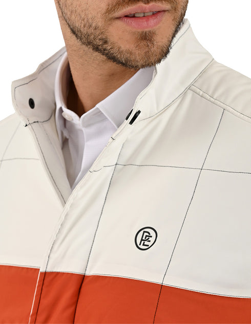 Chamarra Perry Ellis Portfolio Acolchada Negro/Naranja